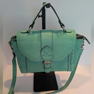 Patricia Nash Kirton Top Handle Bag Purse Handbag In Wasabi - EUC